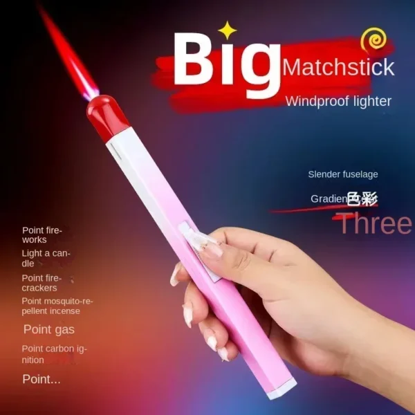Super Long Open Flame Inflatable Butane Gas Lighter Multi-Purpose Lighter Kitchen BBQ Outdoor Ignition Gadgets - Image 3