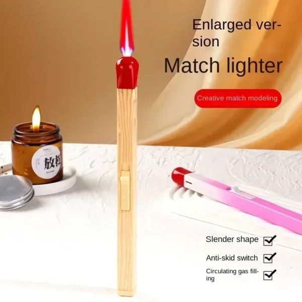 Super Long Open Flame Inflatable Butane Gas Lighter Multi-Purpose Lighter Kitchen BBQ Outdoor Ignition Gadgets - Image 2