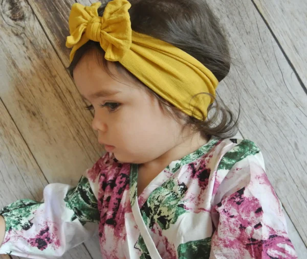 One Size Newborn Bow Headwrap Baby Girl Headband Nylon Bow Knot Baby Hair Band Infant Hair Elastic Turban Kids Hair Accessories - Image 5