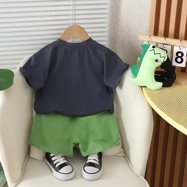 Summer Casual Newborn Baby Boys Toddler Big Dinosaure Short Sleeve Tops Pants 2Pcs/set Cotton Kids Outfits Clothing 2024 New - Image 4