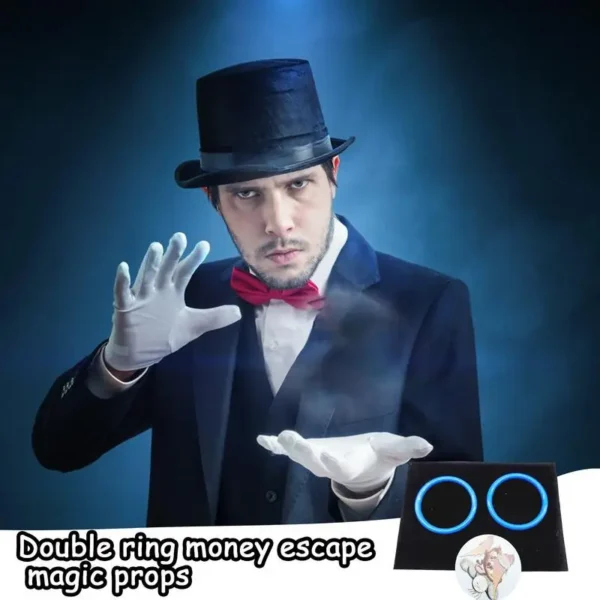 Creative Double Ring Swallow Money Coin Disappear Toy Magic Props Entertaining Holiday Party Favors Activates Party Atmosphere
