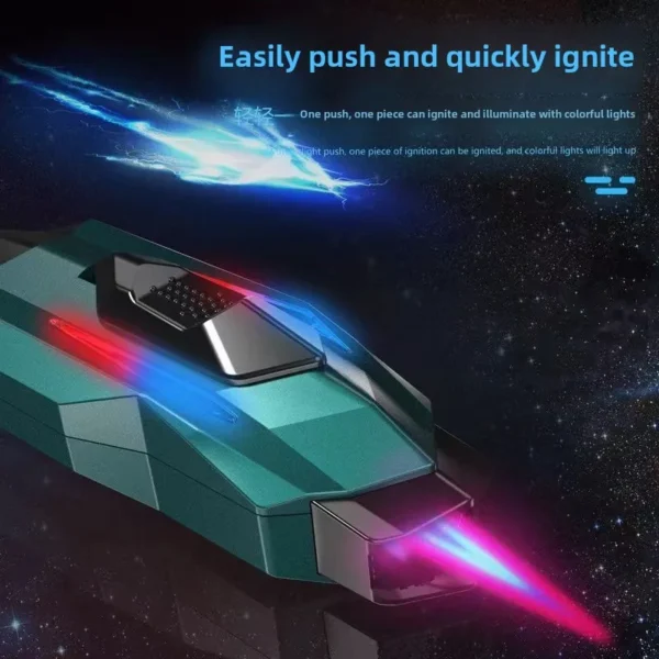 New Butane Gas Lighter with Color Light, Dual Color Flame, Airplane Style Direct Spray Lighter, Cigarette Accessories Small Gift - Image 3